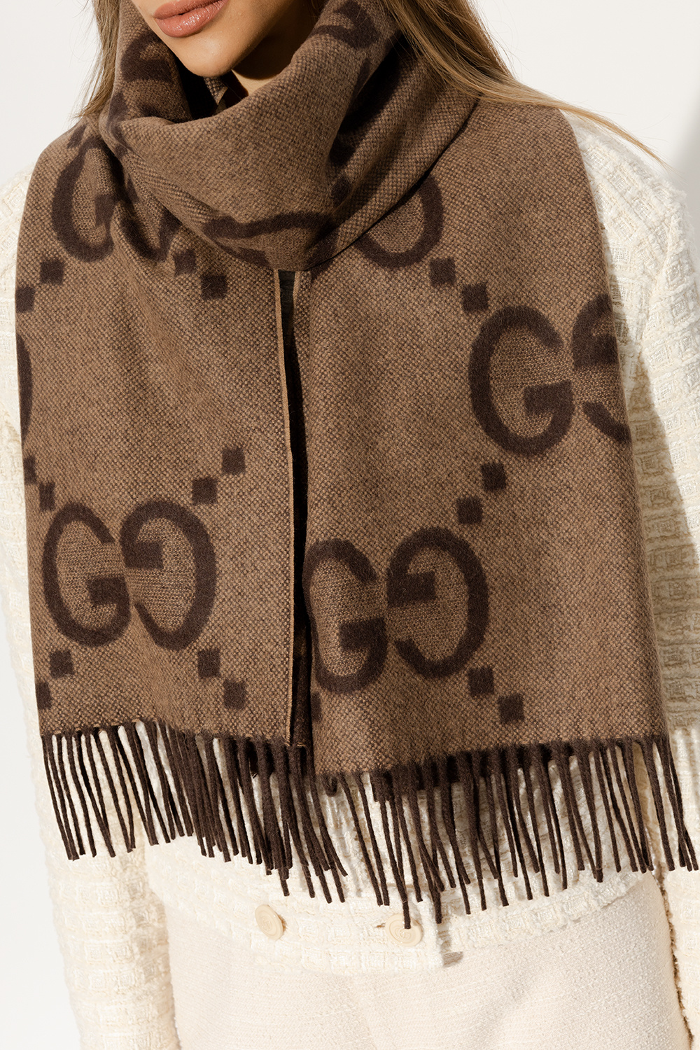 Brown Cashmere scarf Gucci - Borsa a tracolla Gucci Bamboo in